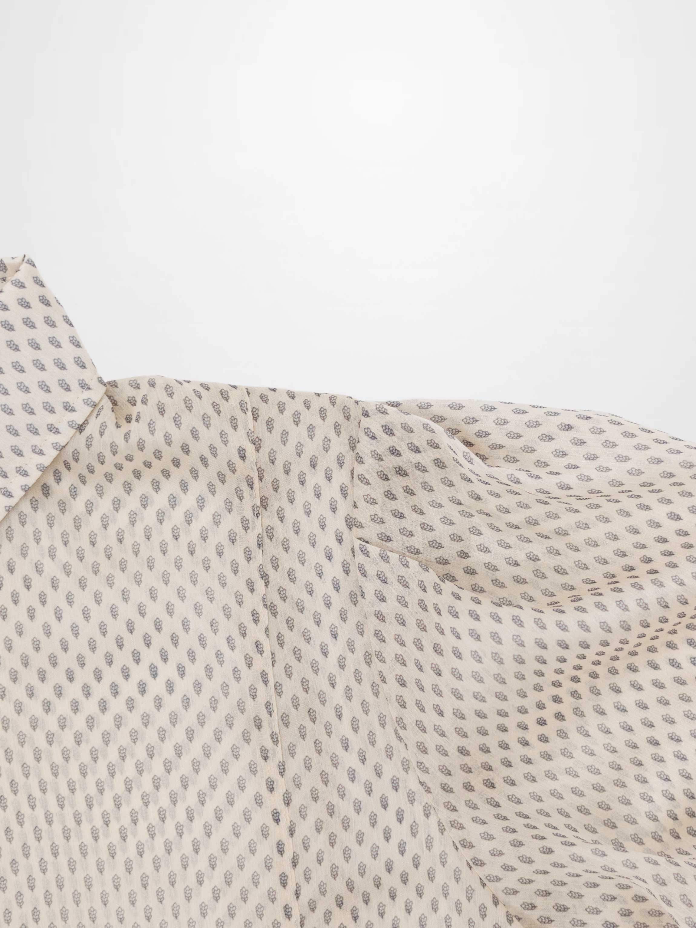 Princess Style Printed Blouse-Cream