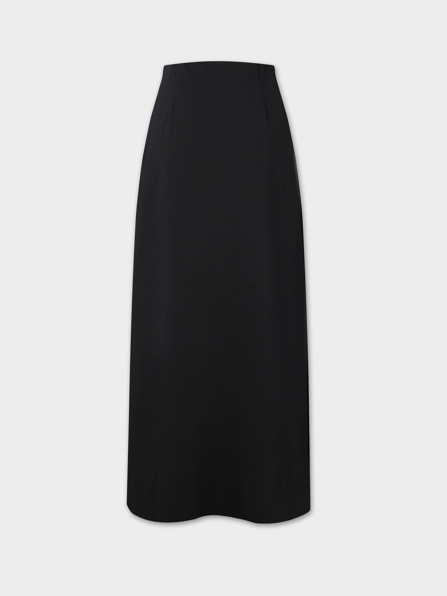 Wool Blend Slip Skirt-Black