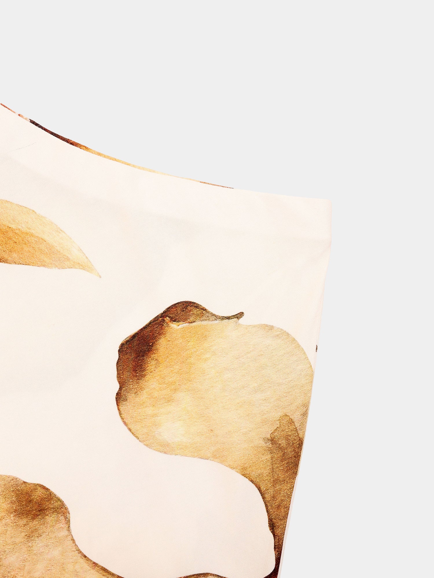 Printed Linen Blend Slip Skirt-Brown Floral