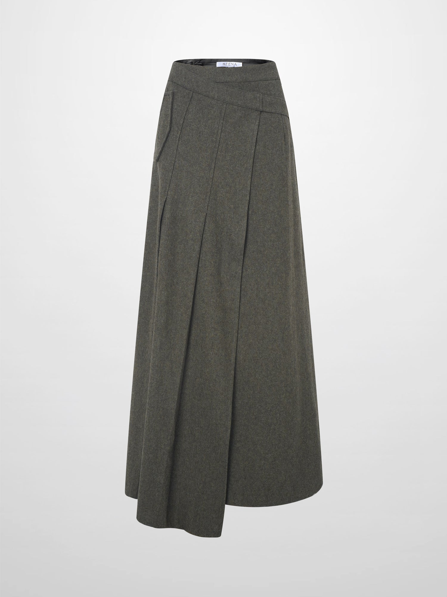 Buckle Pleat Skirt - Green