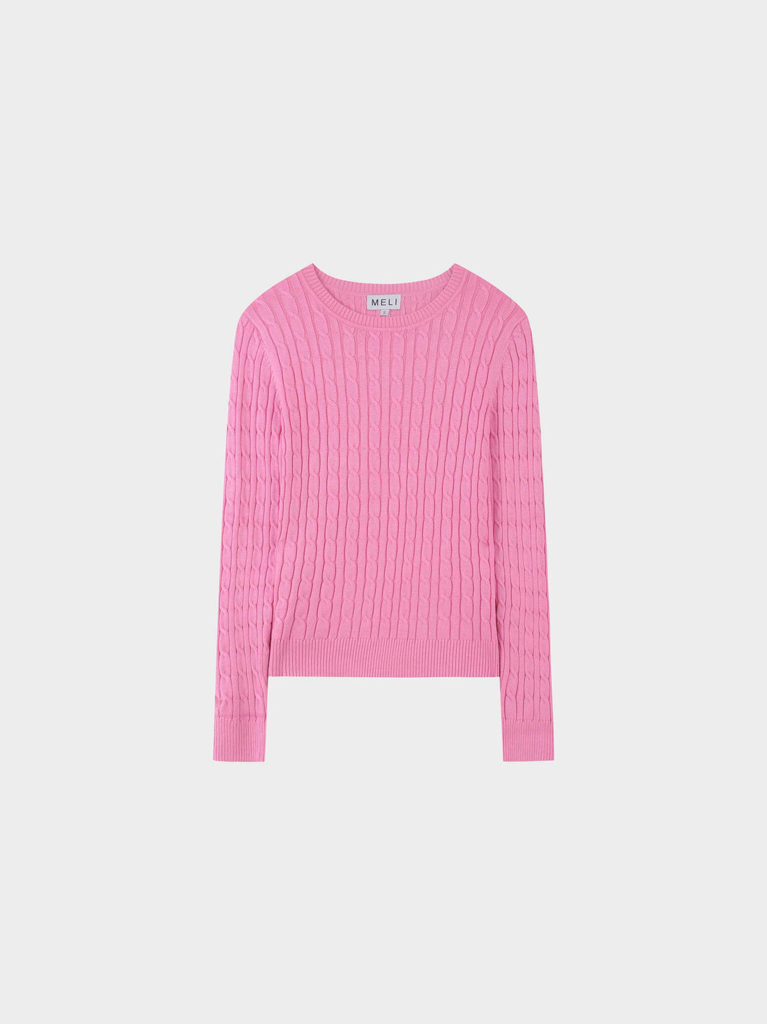 Knit Cable Sweater-Bubble Gum Pink