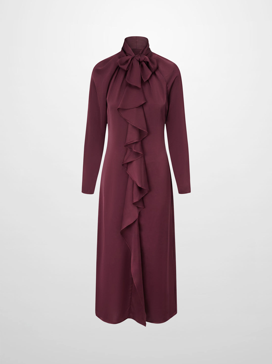 Center Ruffle Dress - Wine
