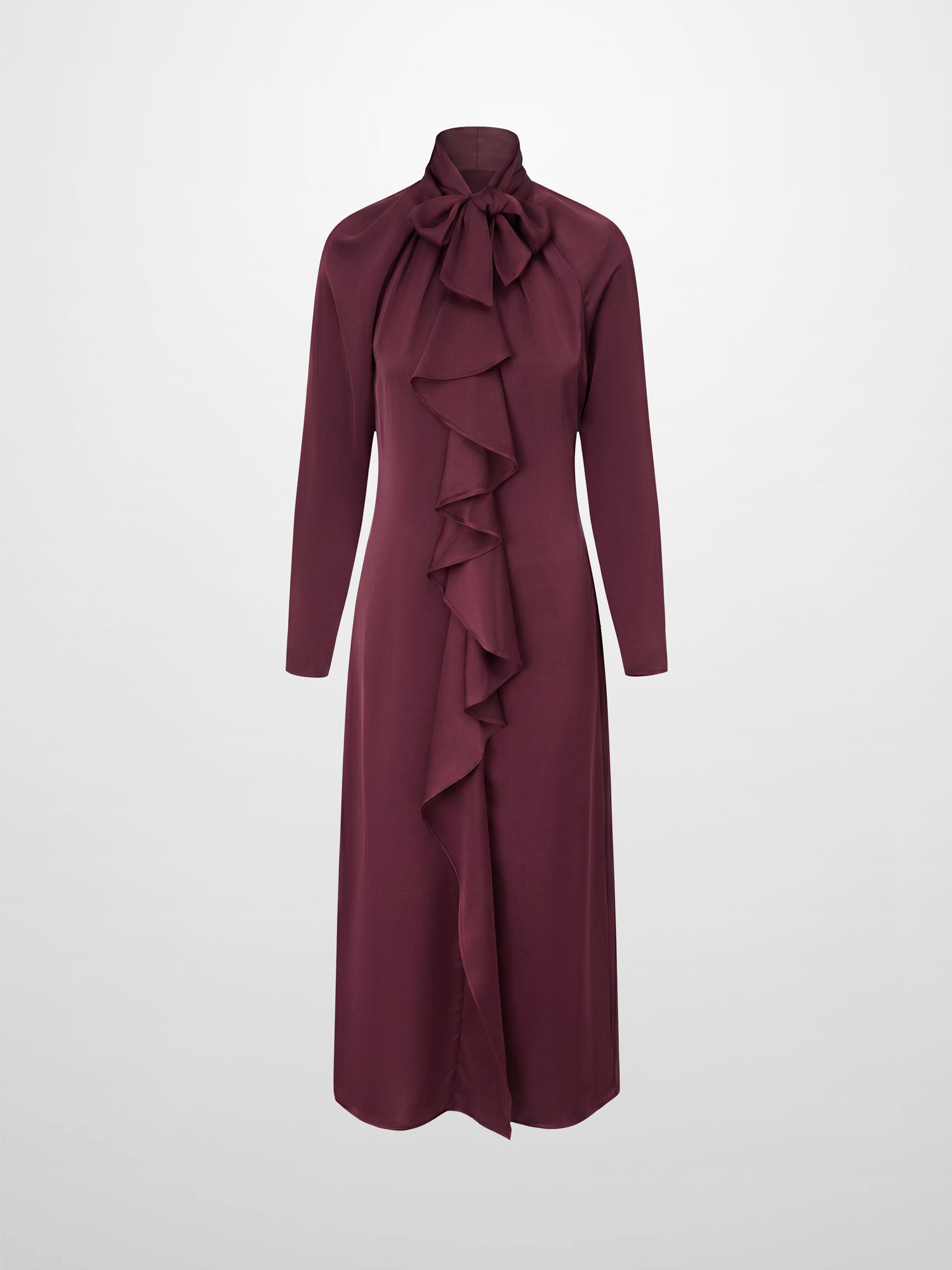 Center Ruffle Dress - Wine