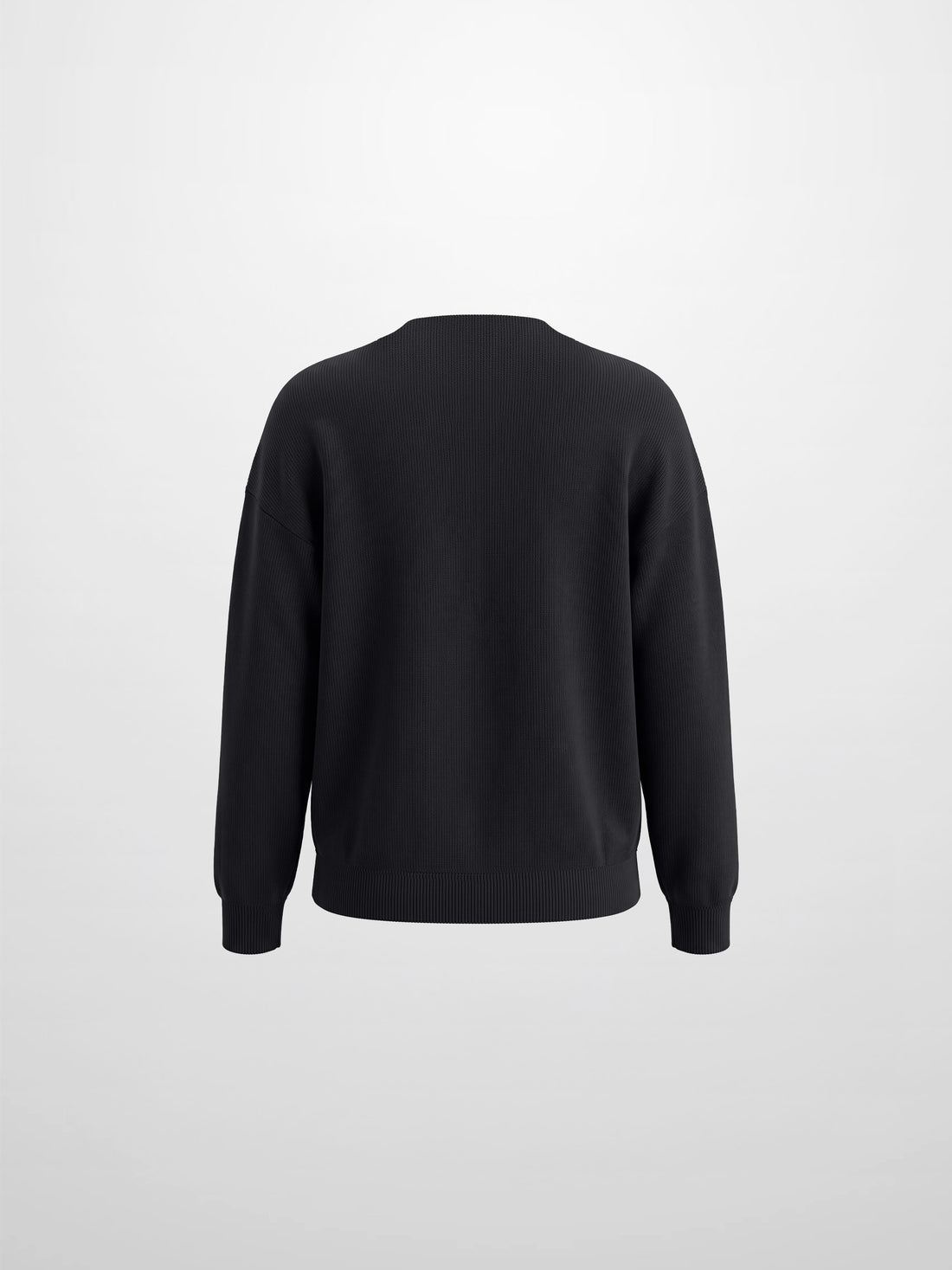 Thin Knit Center Cable Sweater - Black