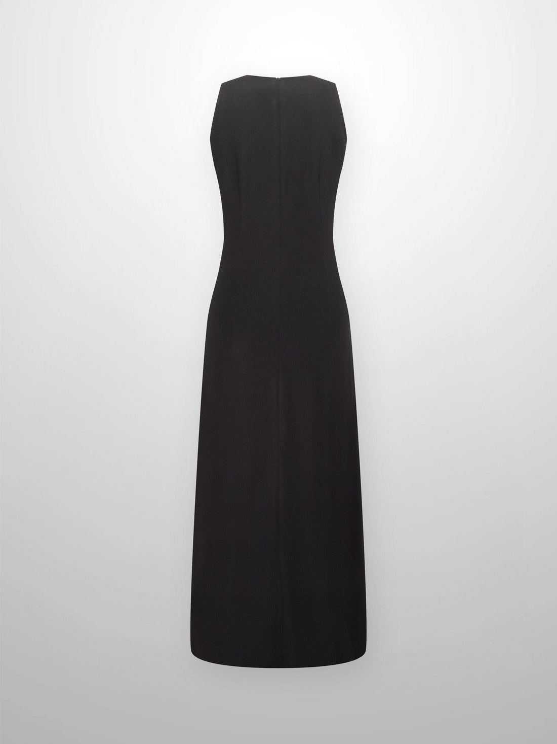 Basic Wool Blend Slip Dress-Black