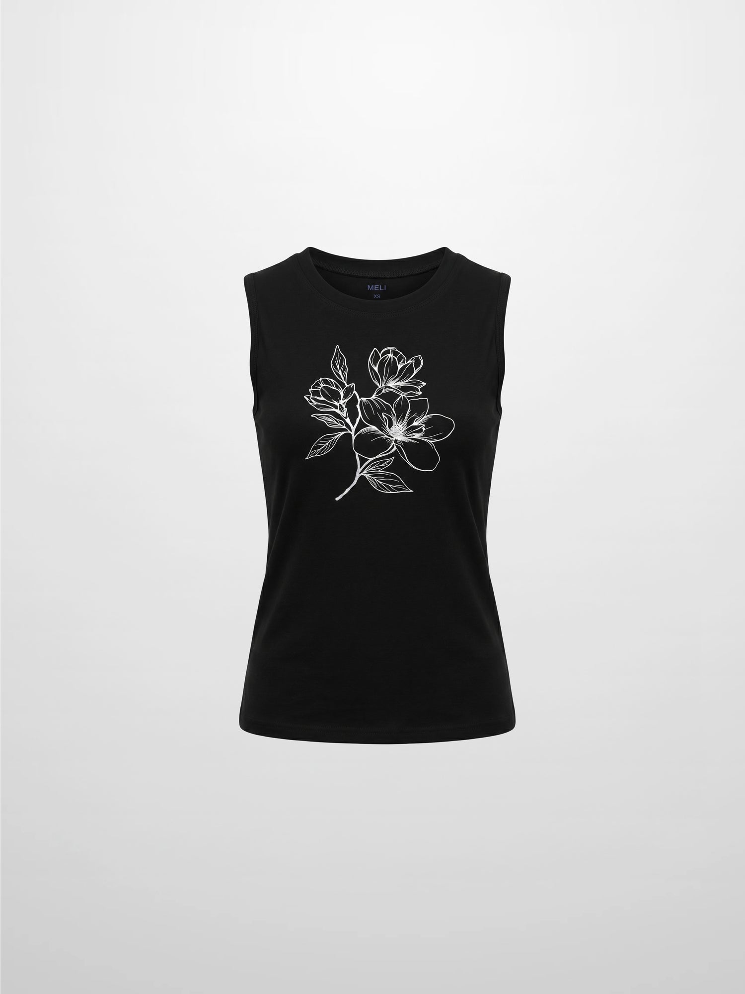 Sleeveless Tee-Sketch Flower