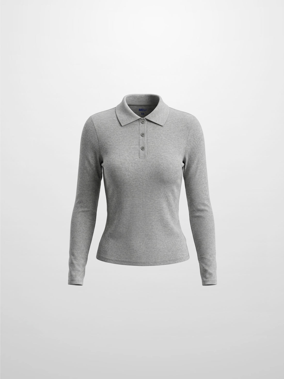 Heathered Collared Tee-Grey