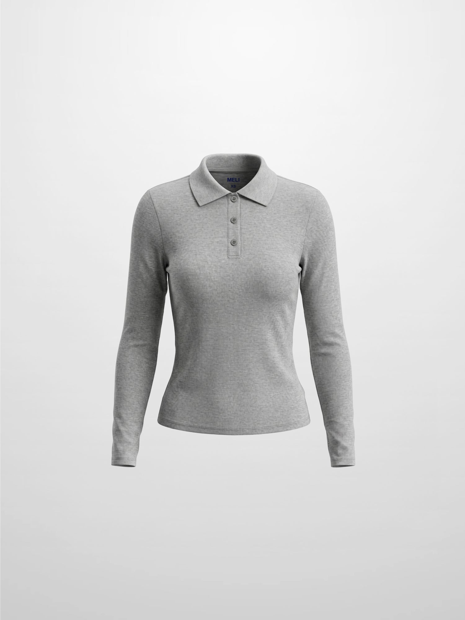 Heathered Collared Tee-Grey