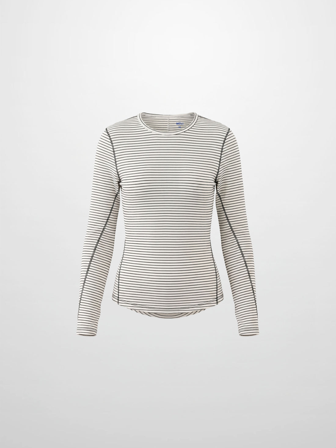 Striped Cross Stitch T-Shirt-White