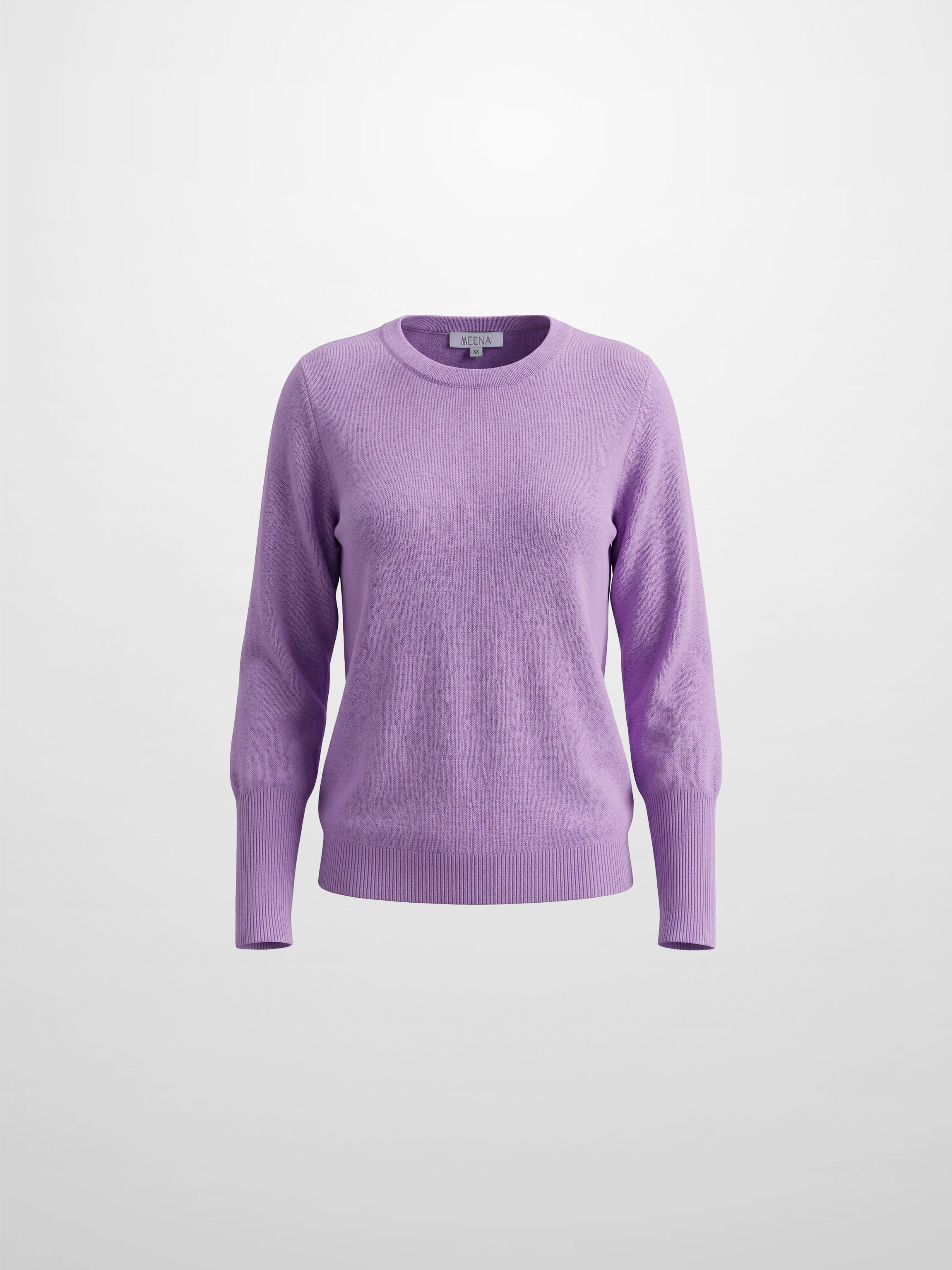 High Cuff Crew Sweater-Lavender