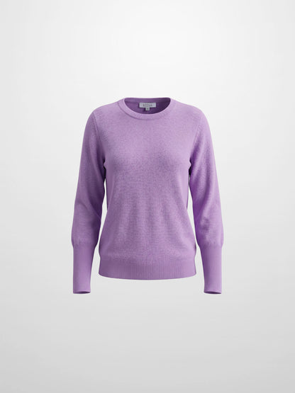 High Cuff Crew Sweater-Lavender