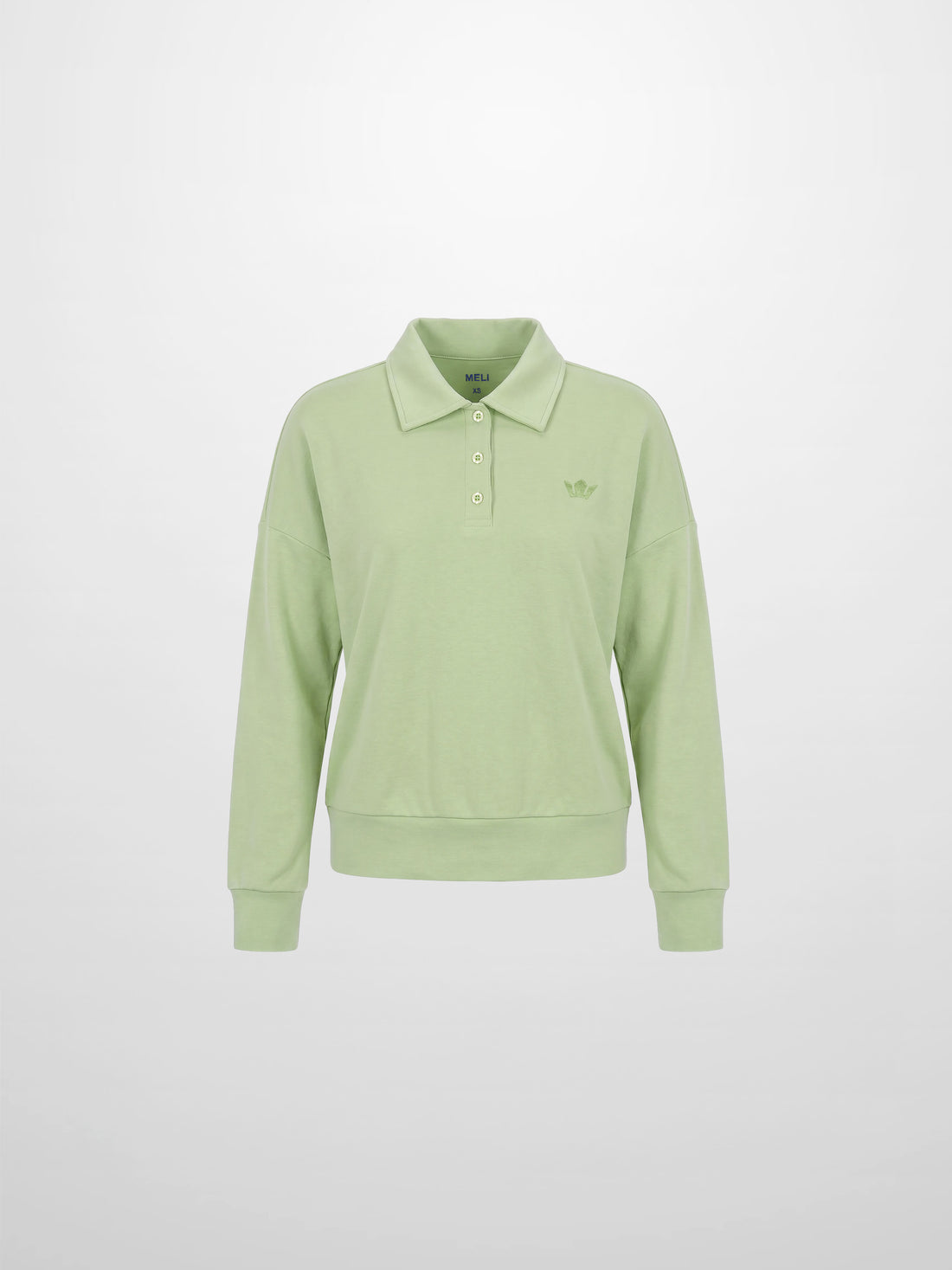 Collared Bomber Tee-Sage
