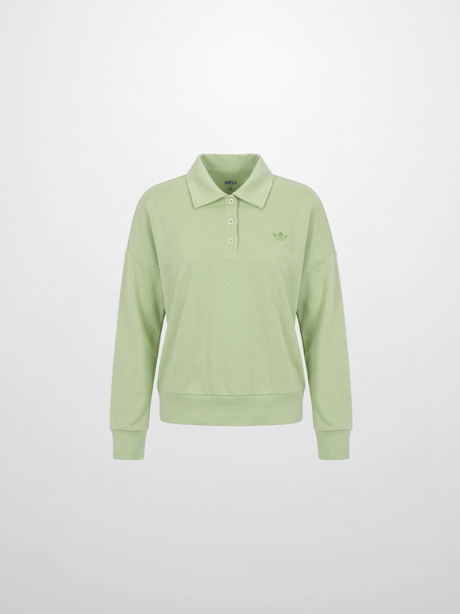 Collared Bomber Tee-Sage