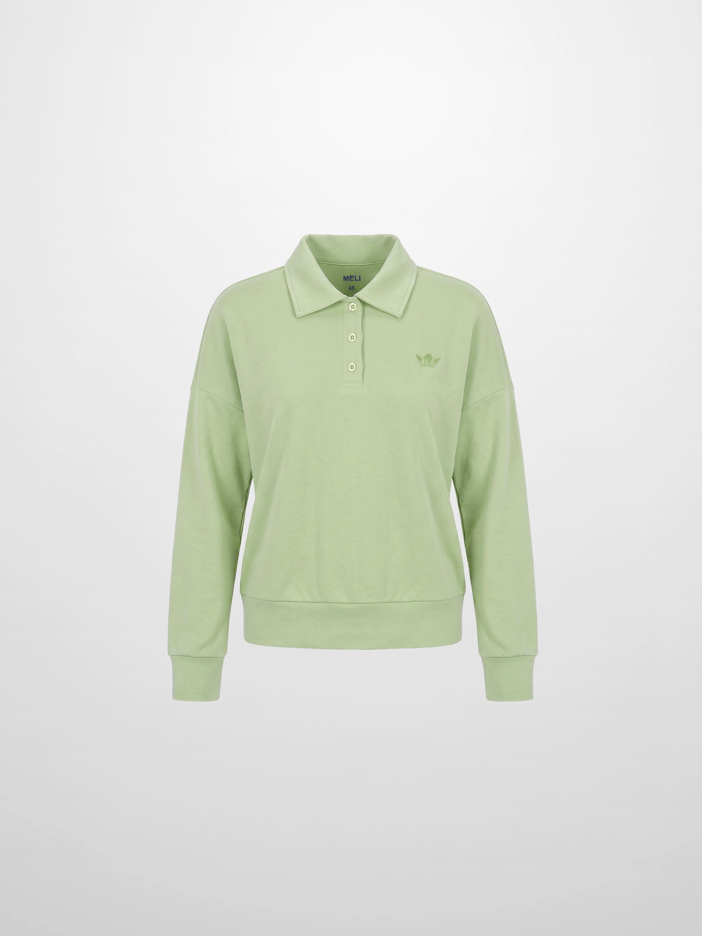 Collared Bomber Tee-Sage