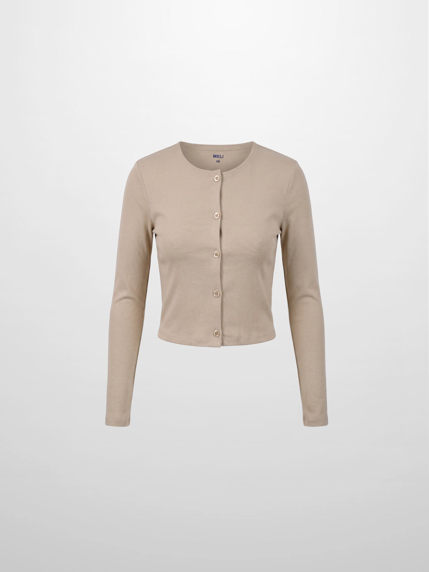 Crop T-Shirt Cardigan-Tan