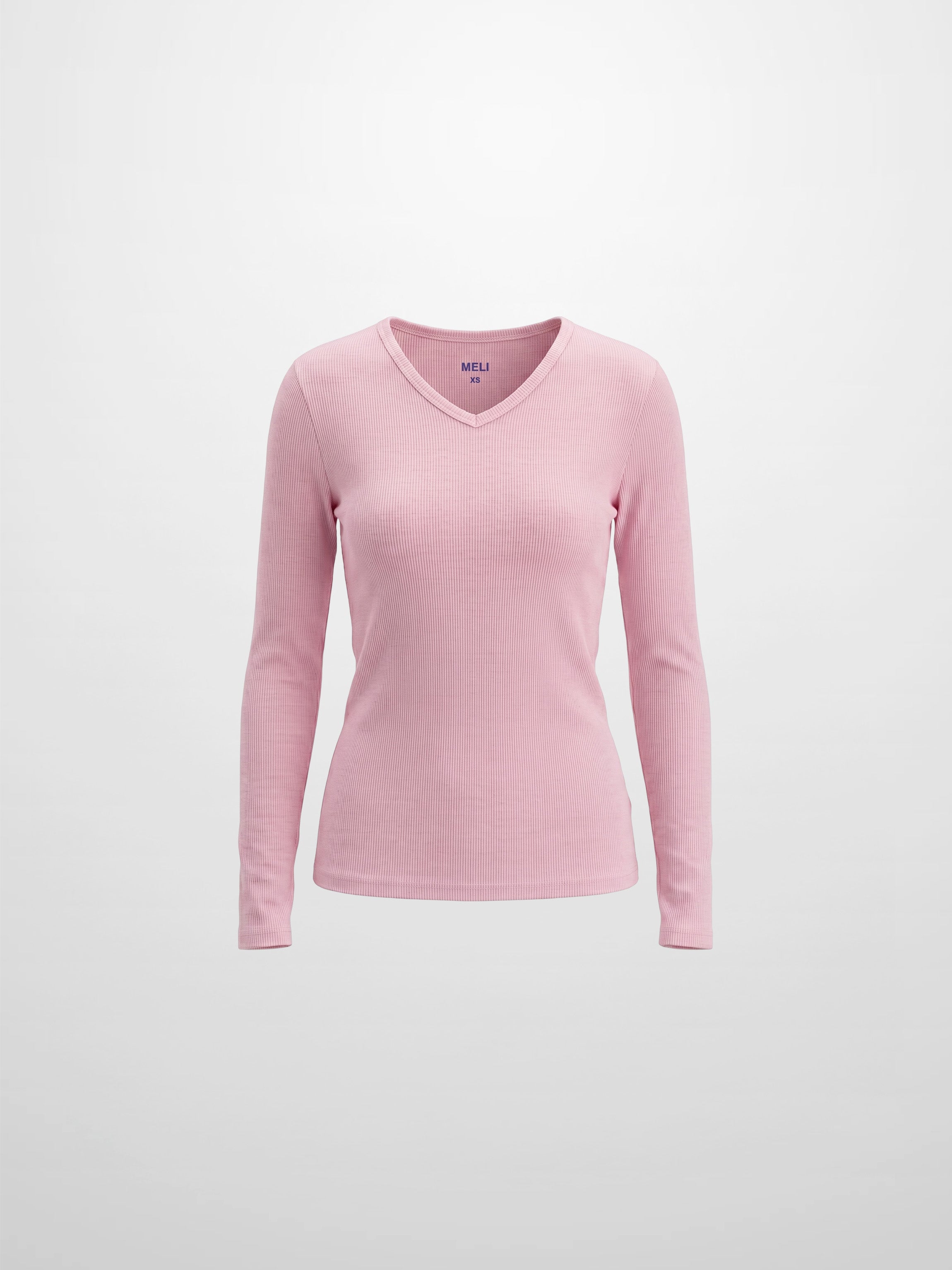 Soft Ribbed High V Tee-Soft Pink