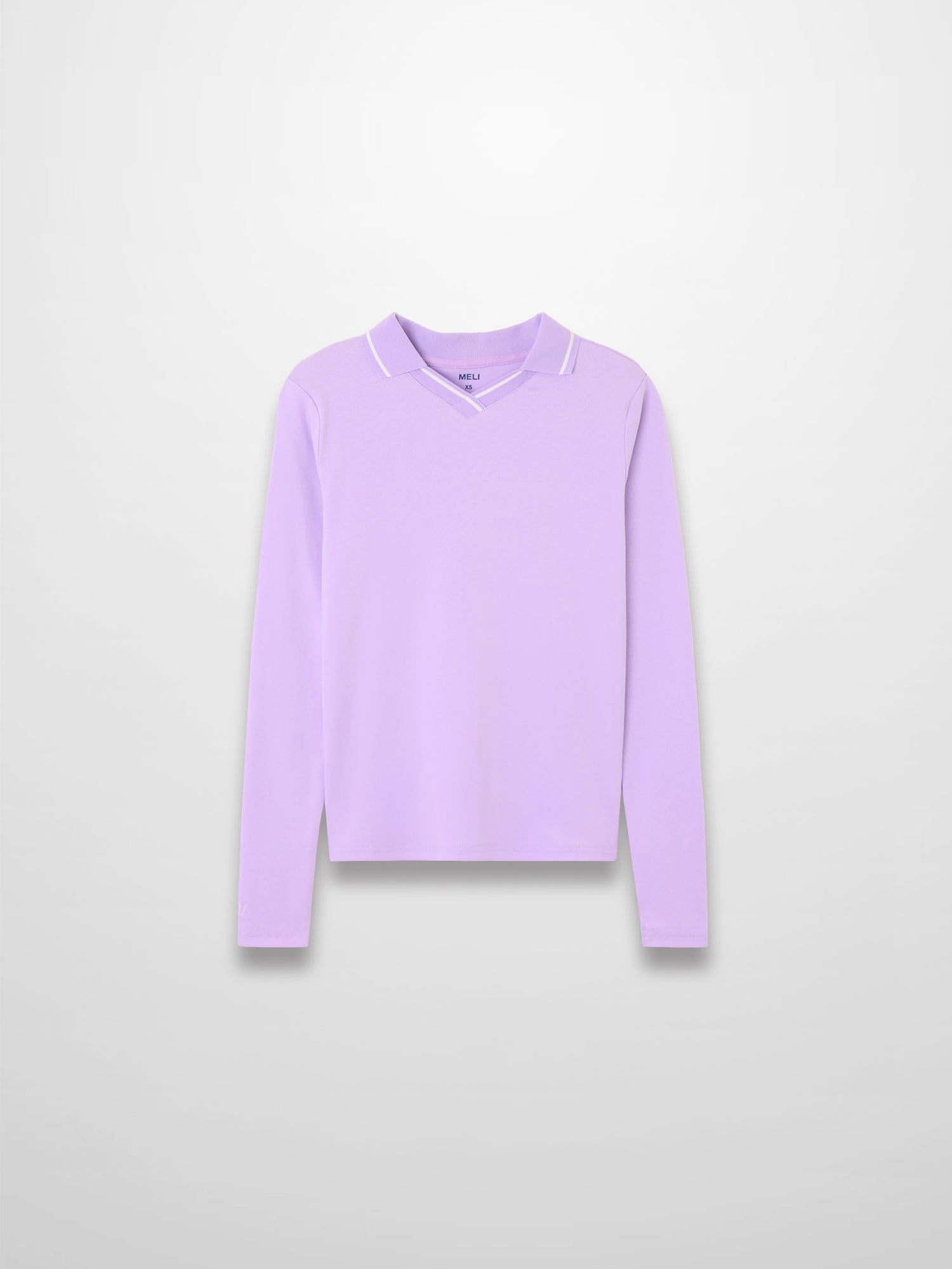 Collared High V T-Shirt-Lavender