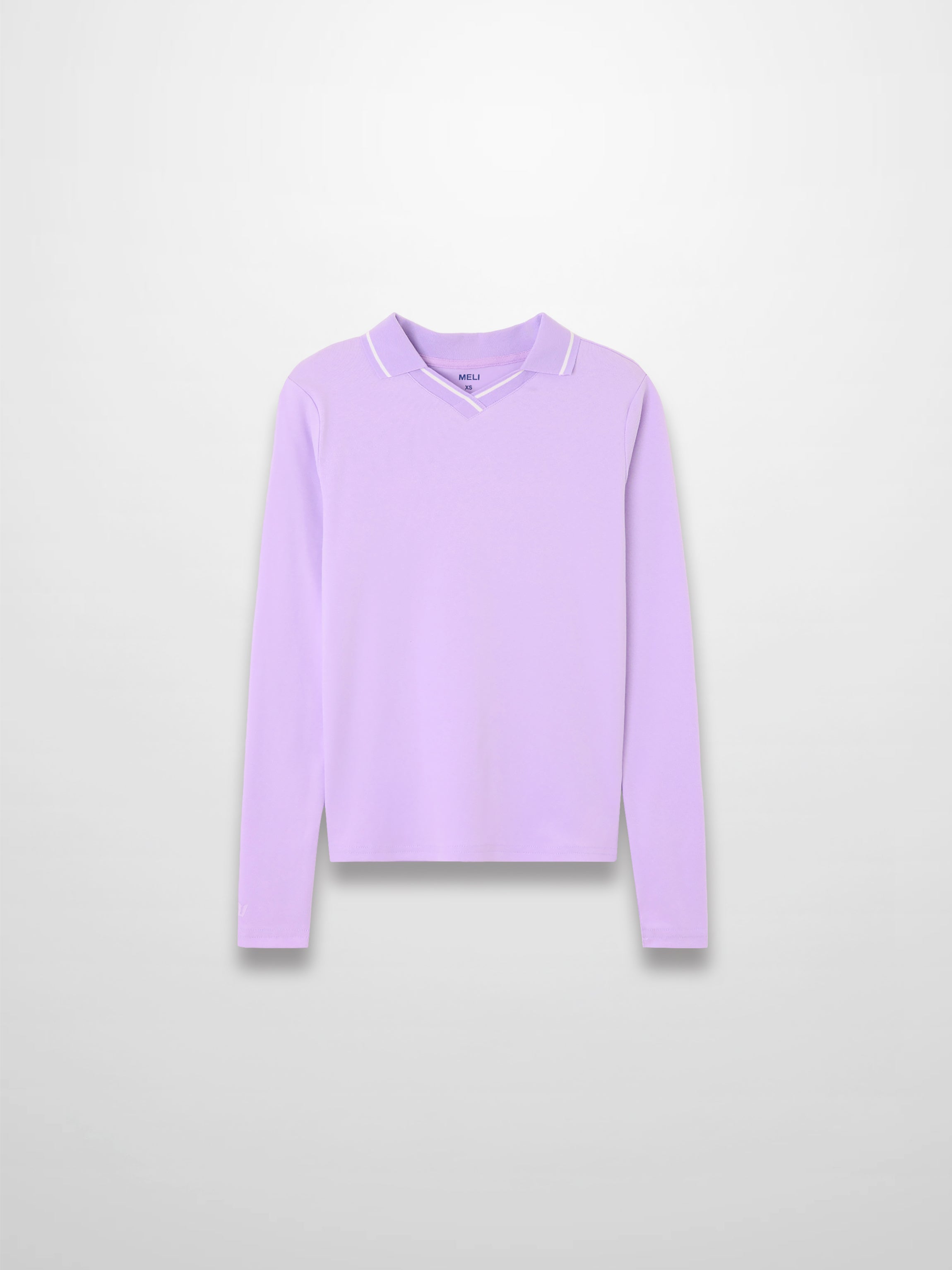 Collared High V T-Shirt-Lavender