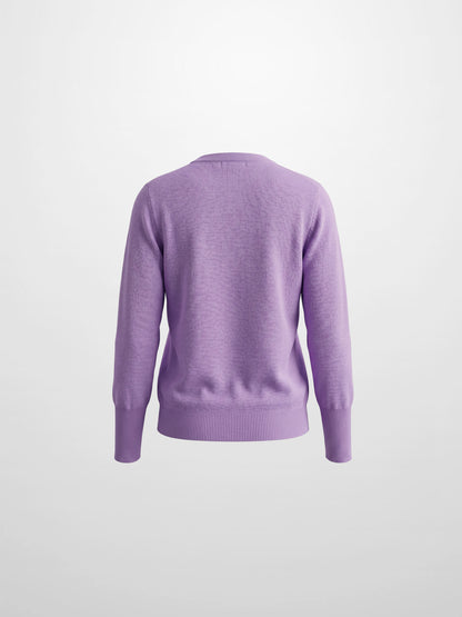 High Cuff Crew Sweater-Lavender