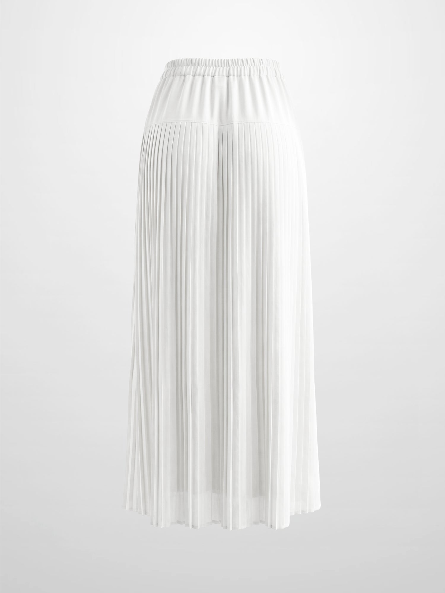 Chiffon Drop Waist Pleat Skirt-White
