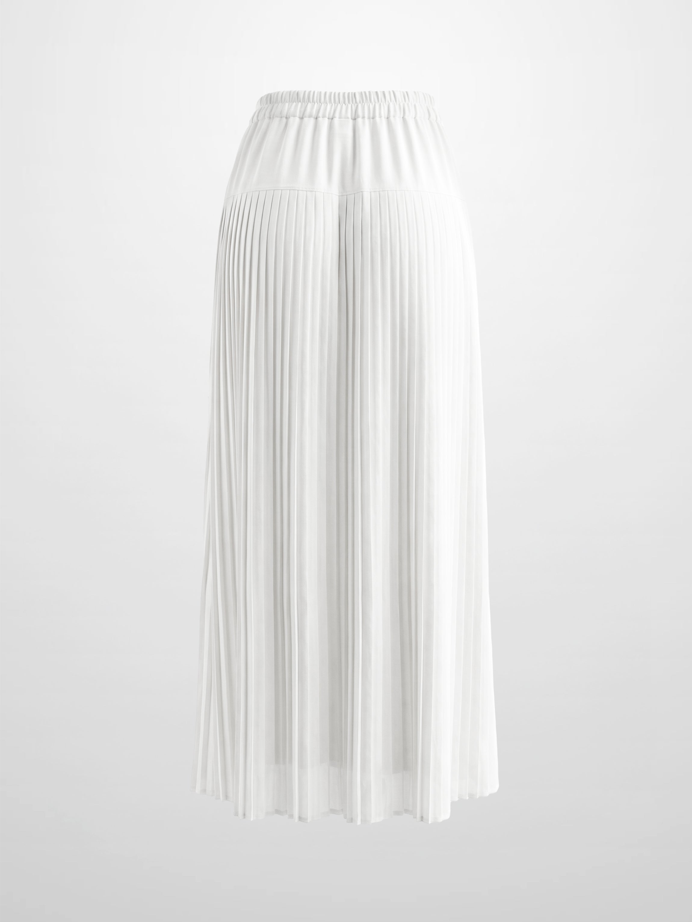 Chiffon Drop Waist Pleat Skirt-White