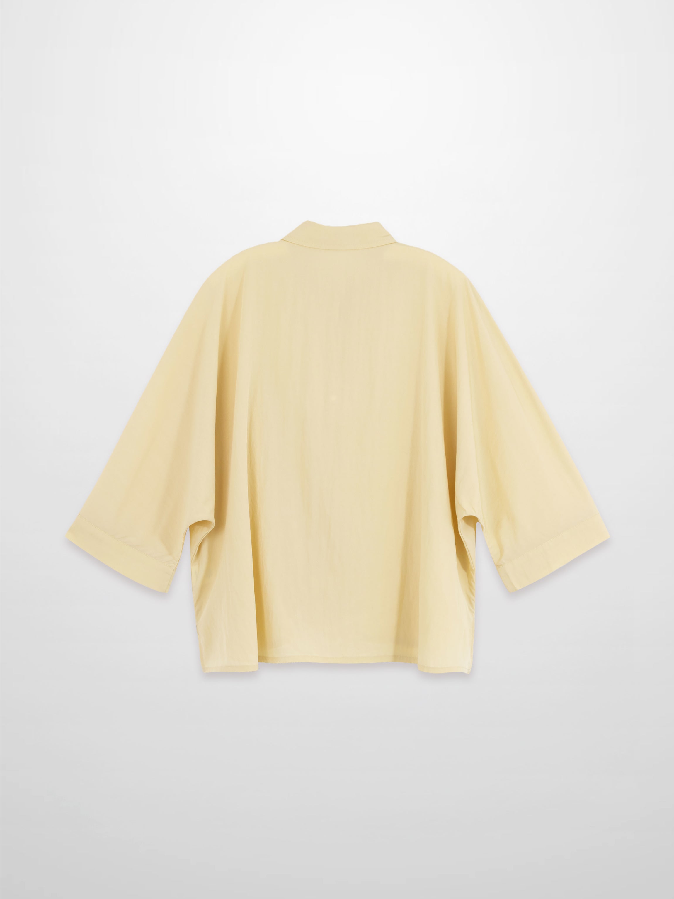 Boxy Dolman Sleeve Crinkle Blouse-Pale Yellow