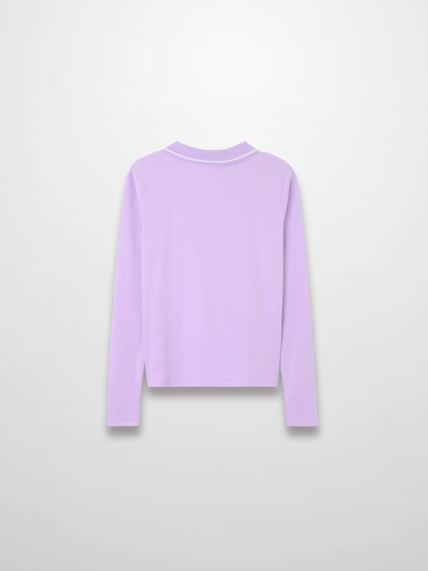 Collared High V T-Shirt-Lavender