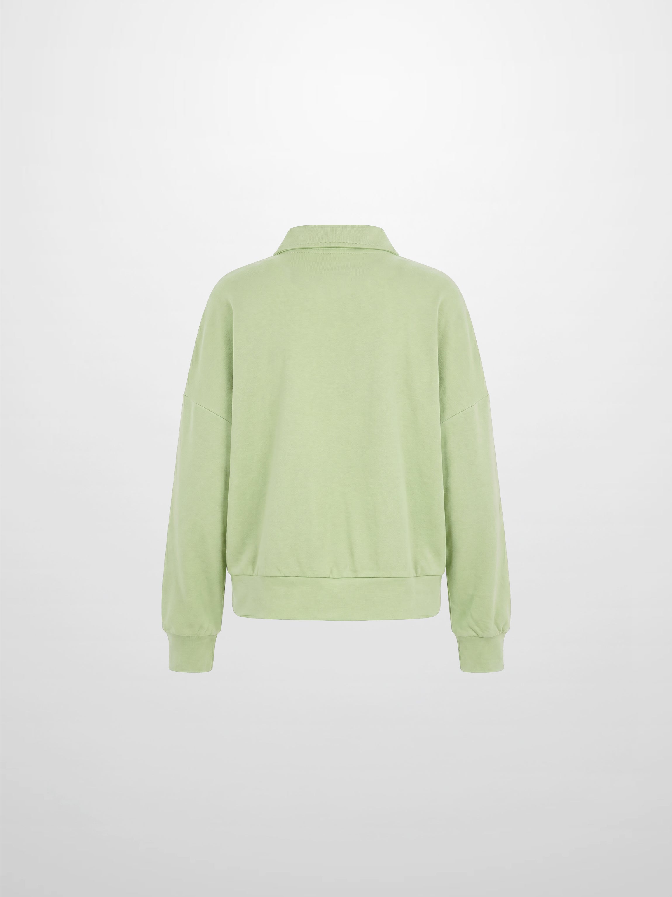 Collared Bomber Tee-Sage