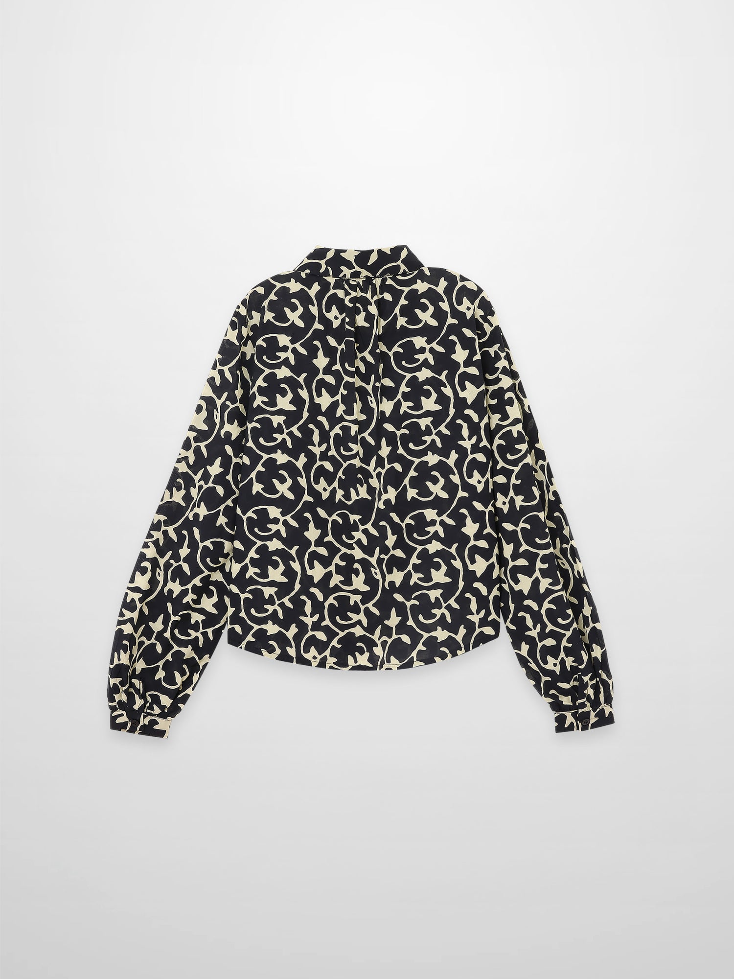 Blouse-Navy Vines
