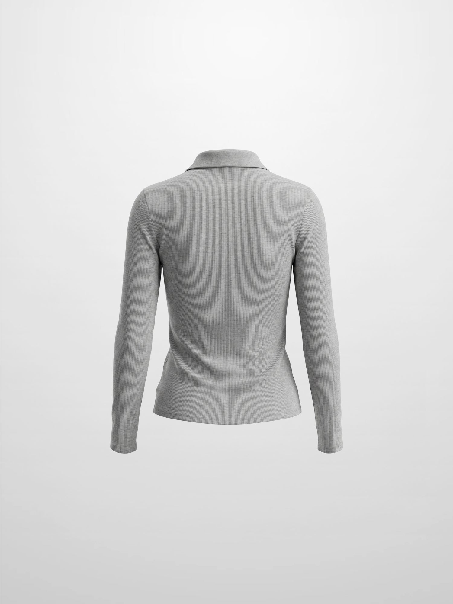 Heathered Collared Tee-Grey