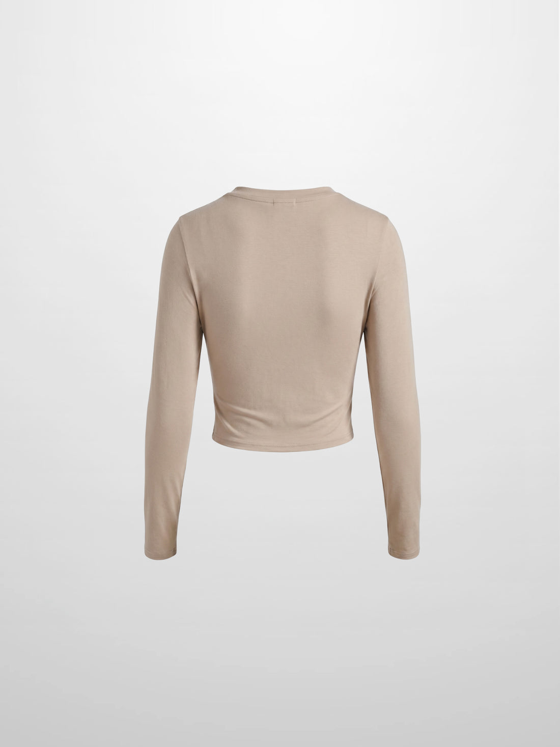 Crop T-Shirt Cardigan-Tan