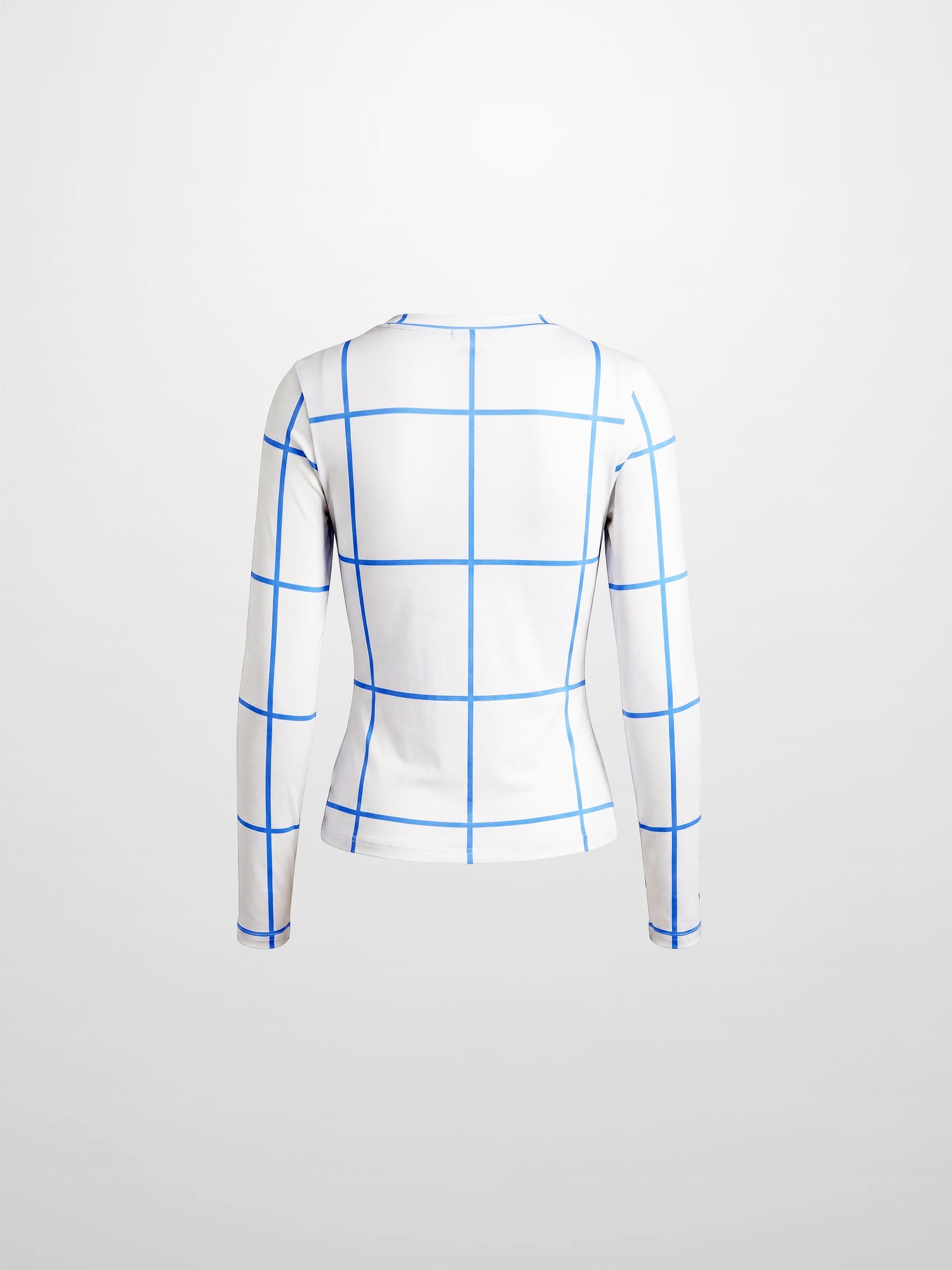 Basic Printed T-shirt-Floral Windowpane Blue