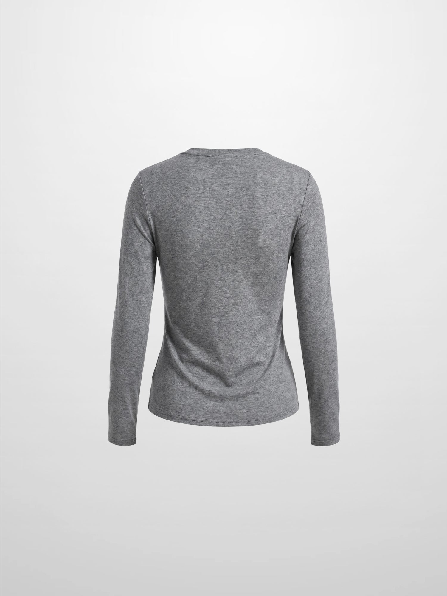 Center Seam High V Tee-Heathered Grey