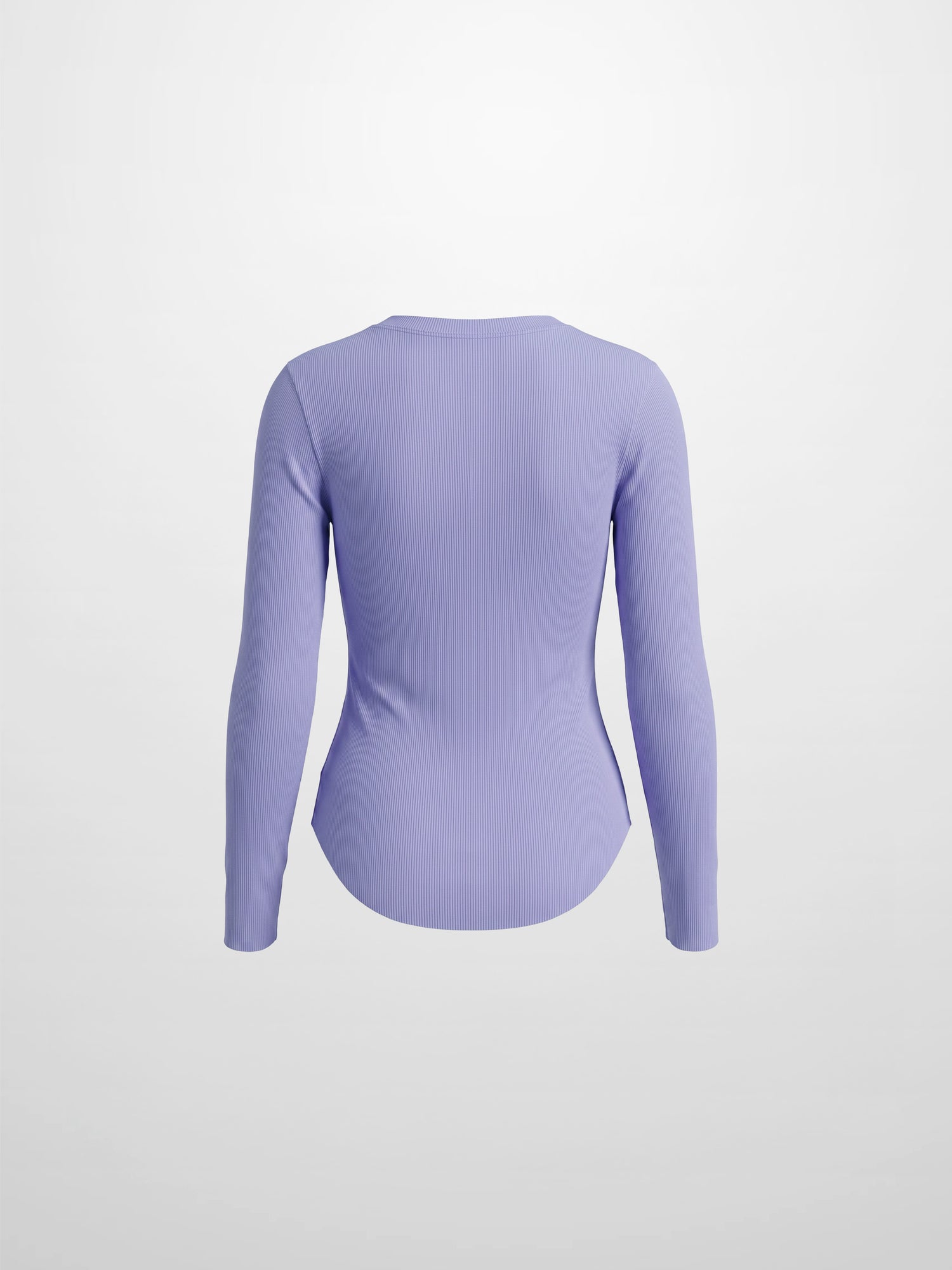 Rounded Hem Ribbed T-Shirt-Lavender