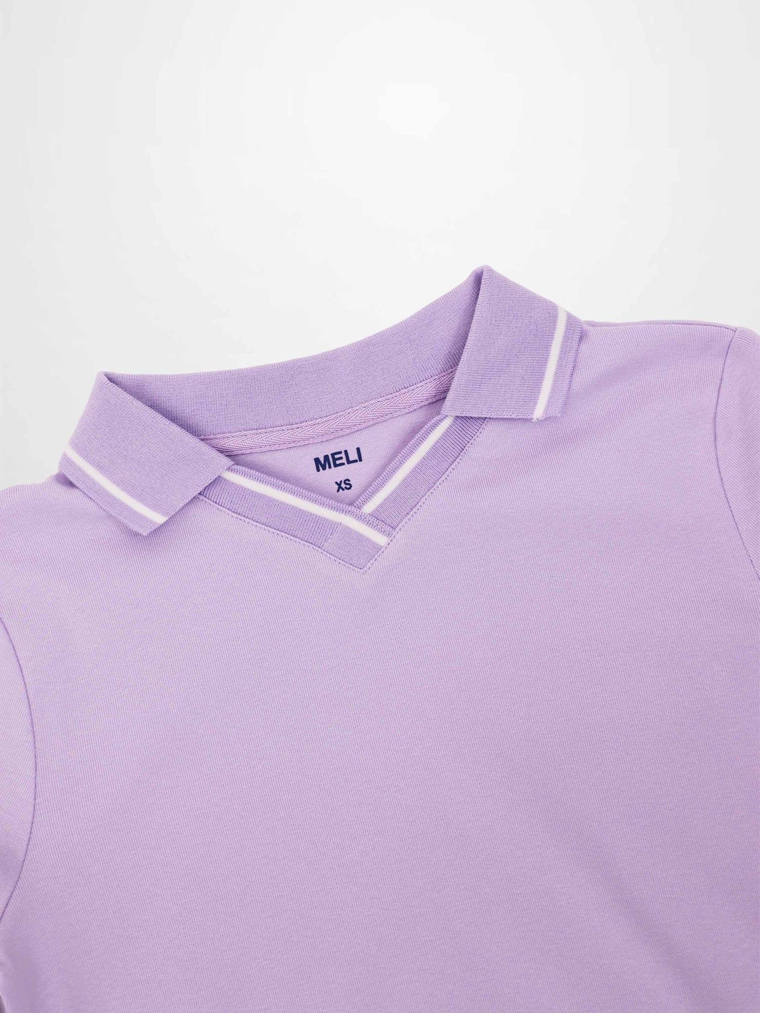 Collared High V T-Shirt-Lavender