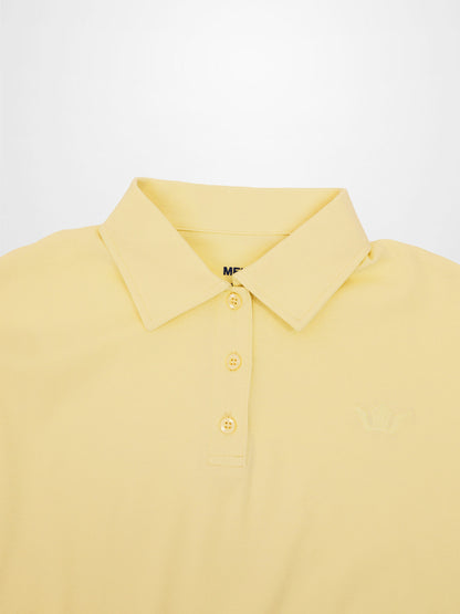 Collared Bomber Tee-Yellow
