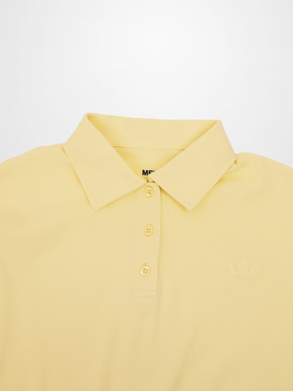 Collared Bomber Tee-Yellow