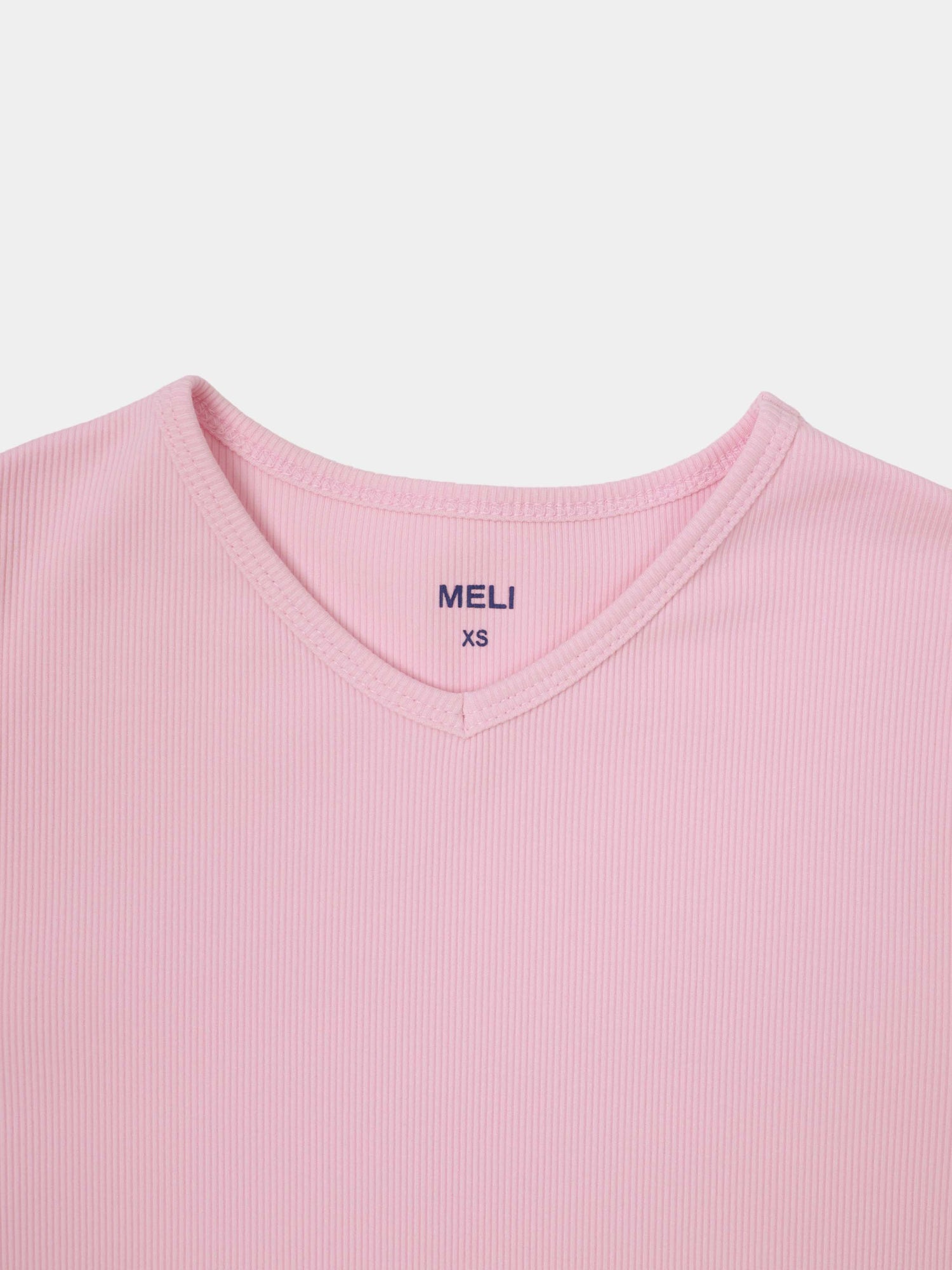 Soft Ribbed High V Tee-Soft Pink