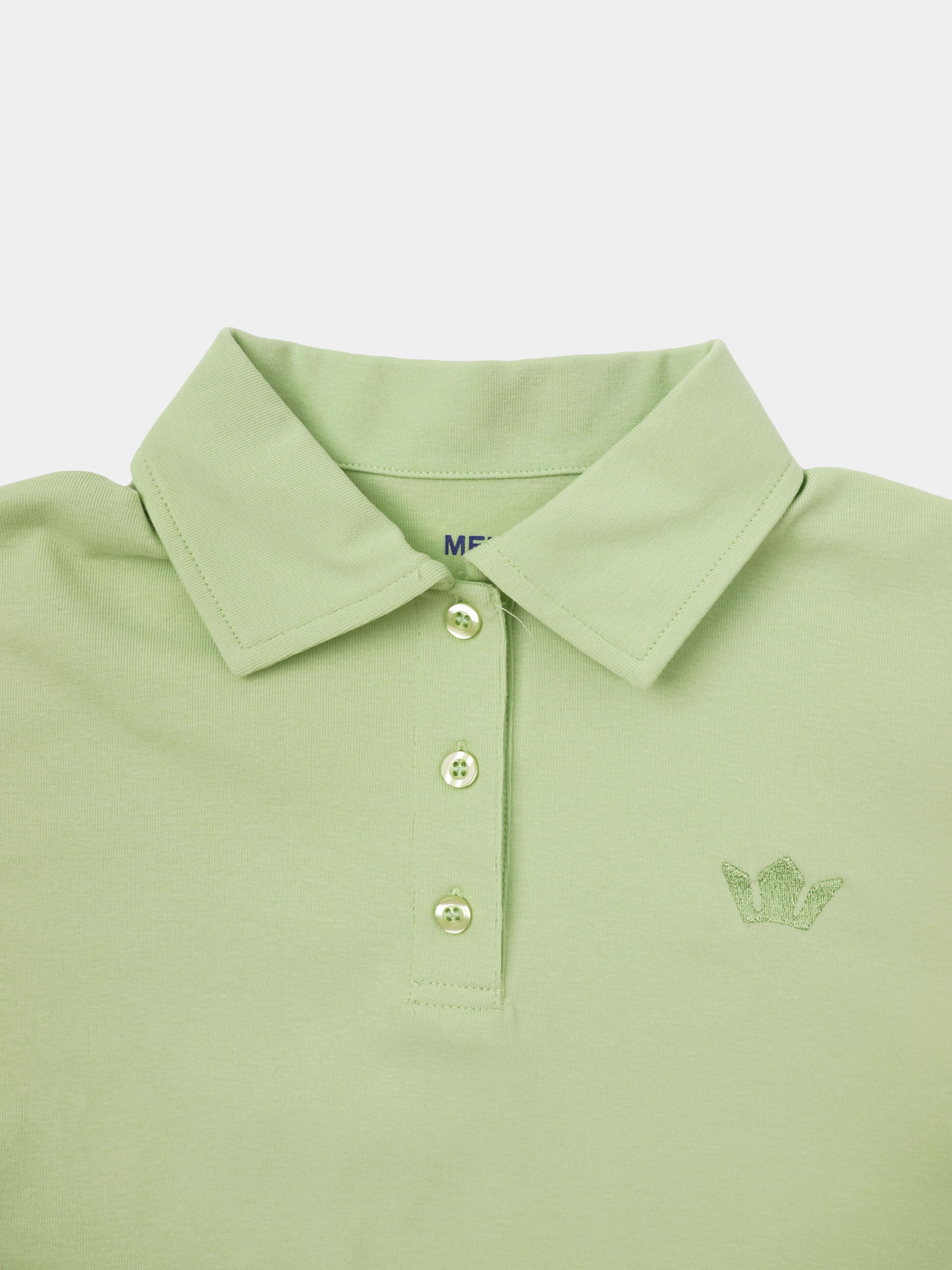 Collared Bomber Tee-Sage