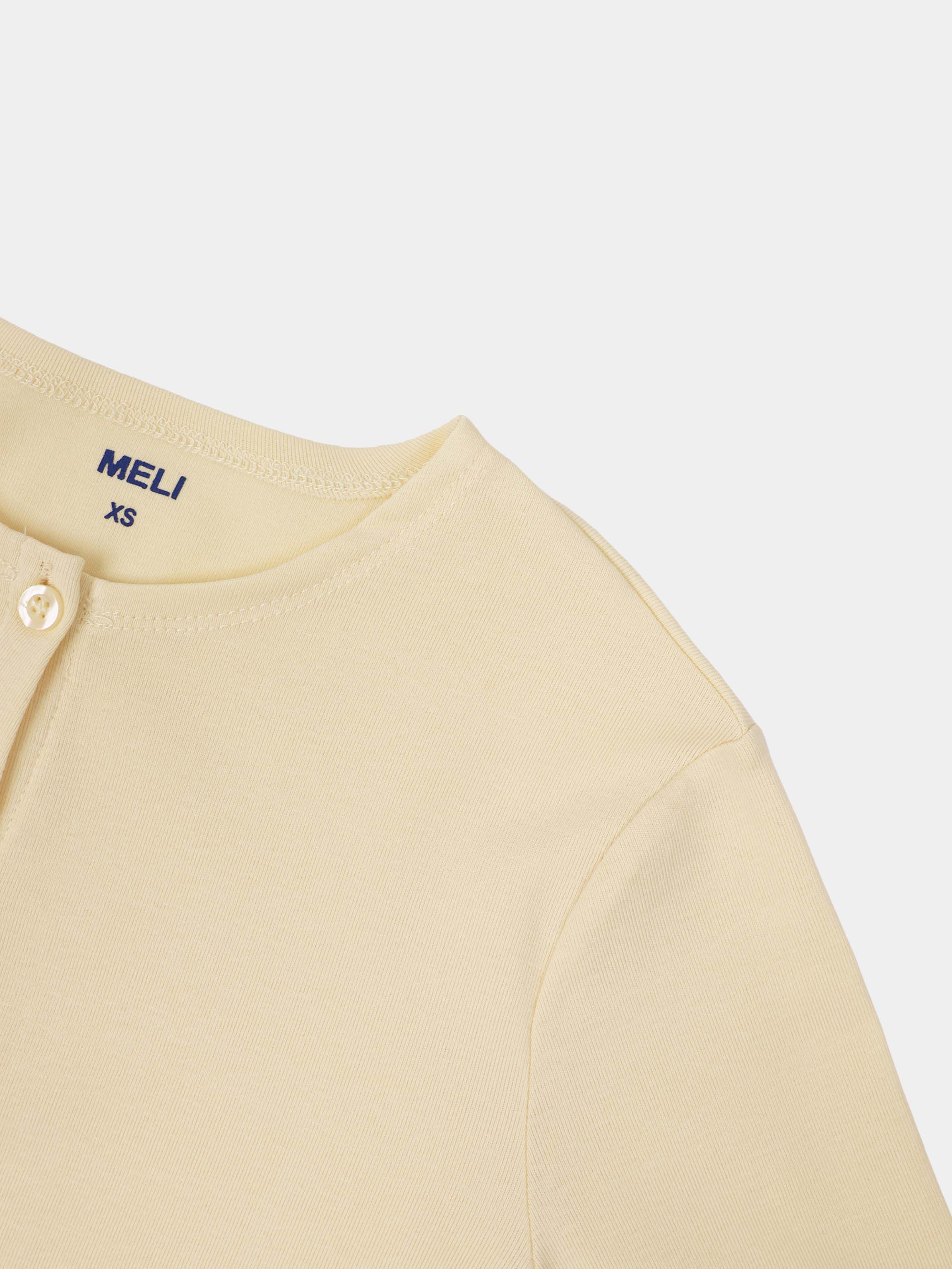 Crop T-Shirt Cardigan-Yellow