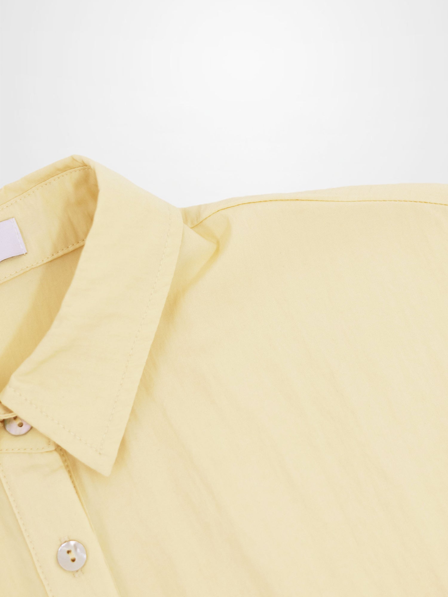 Boxy Dolman Sleeve Crinkle Blouse-Pale Yellow