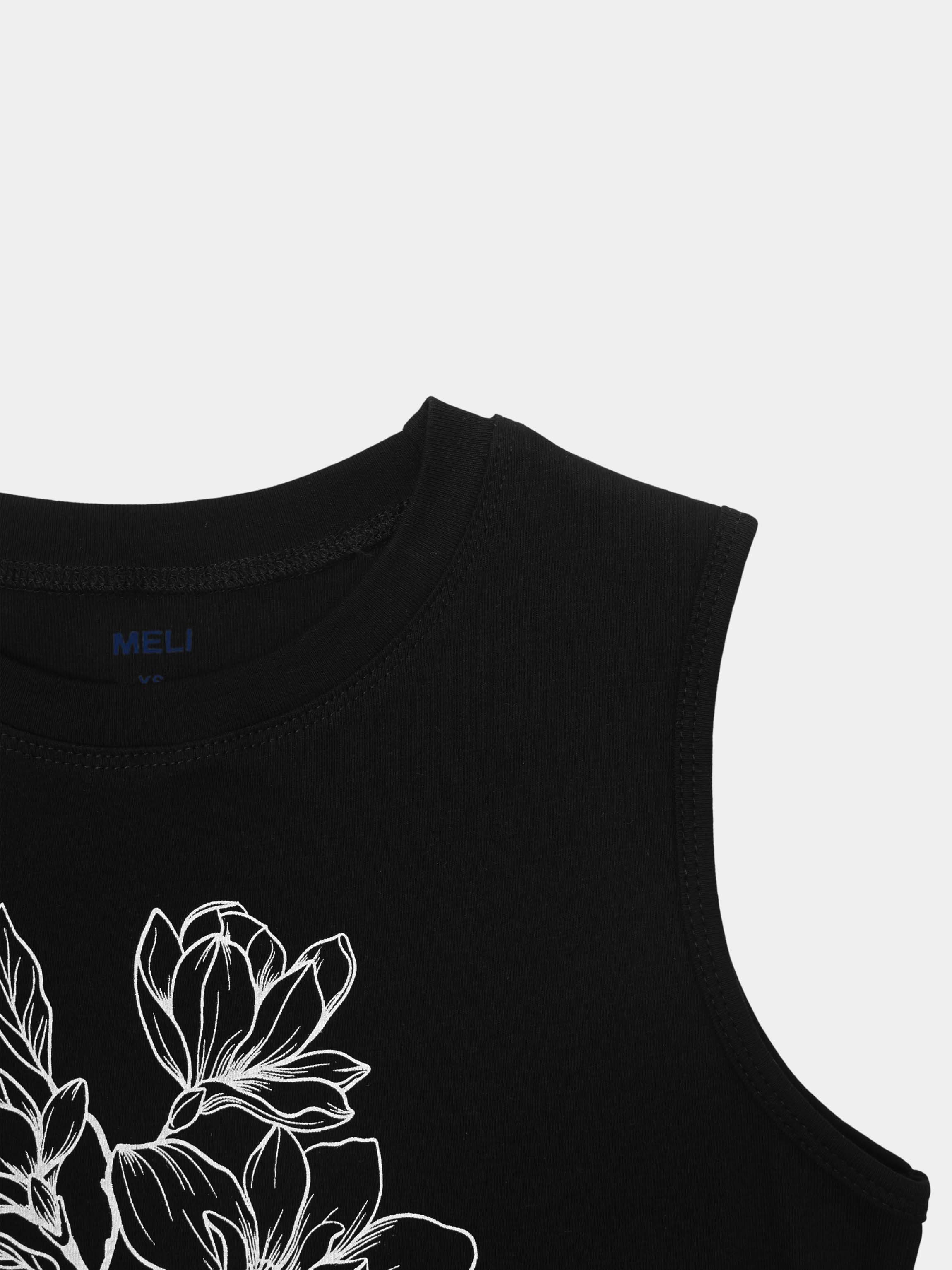 Sleeveless Tee-Sketch Flower