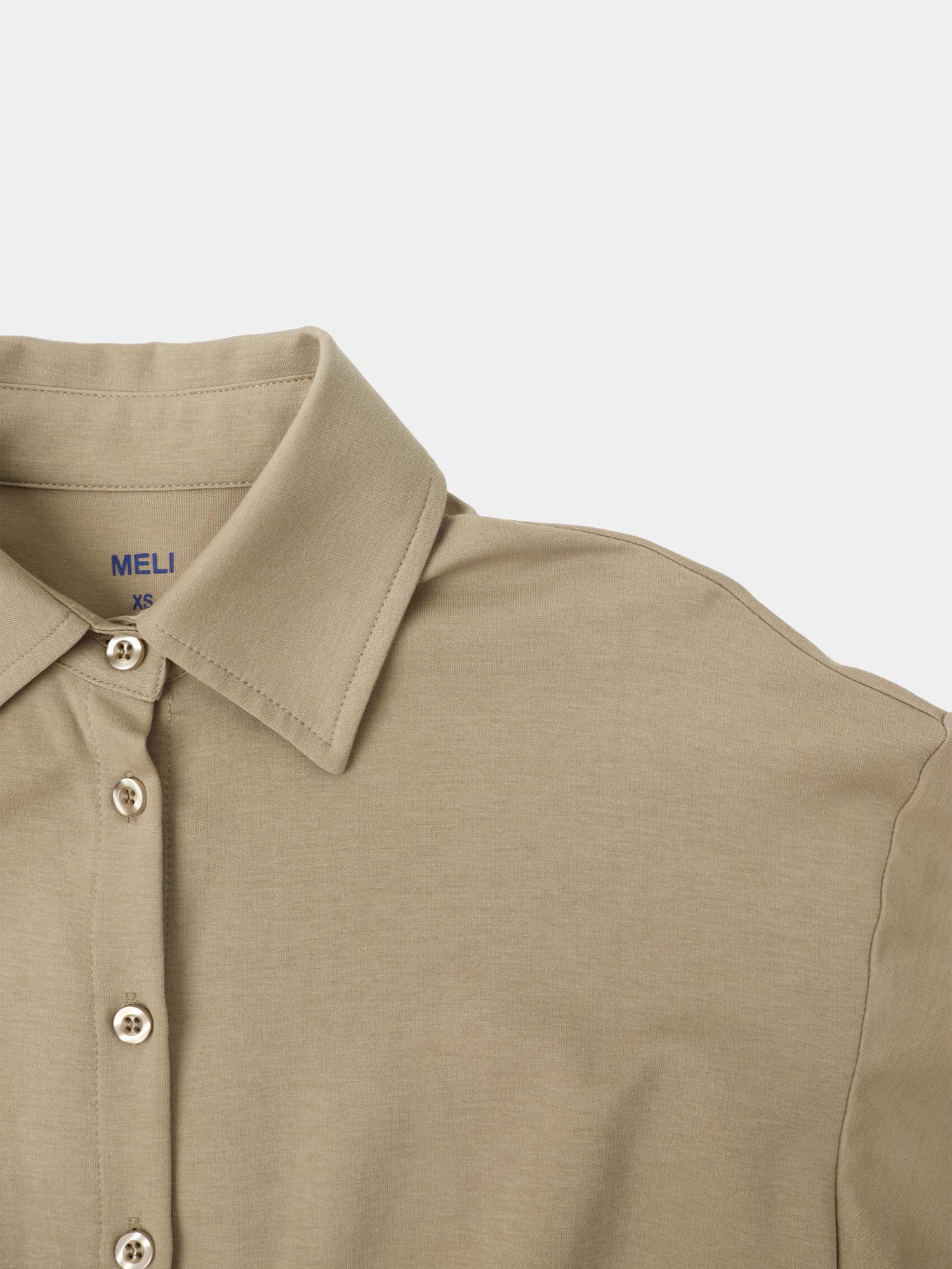 Waist Tie Button Down T-Shirt-Light Olive