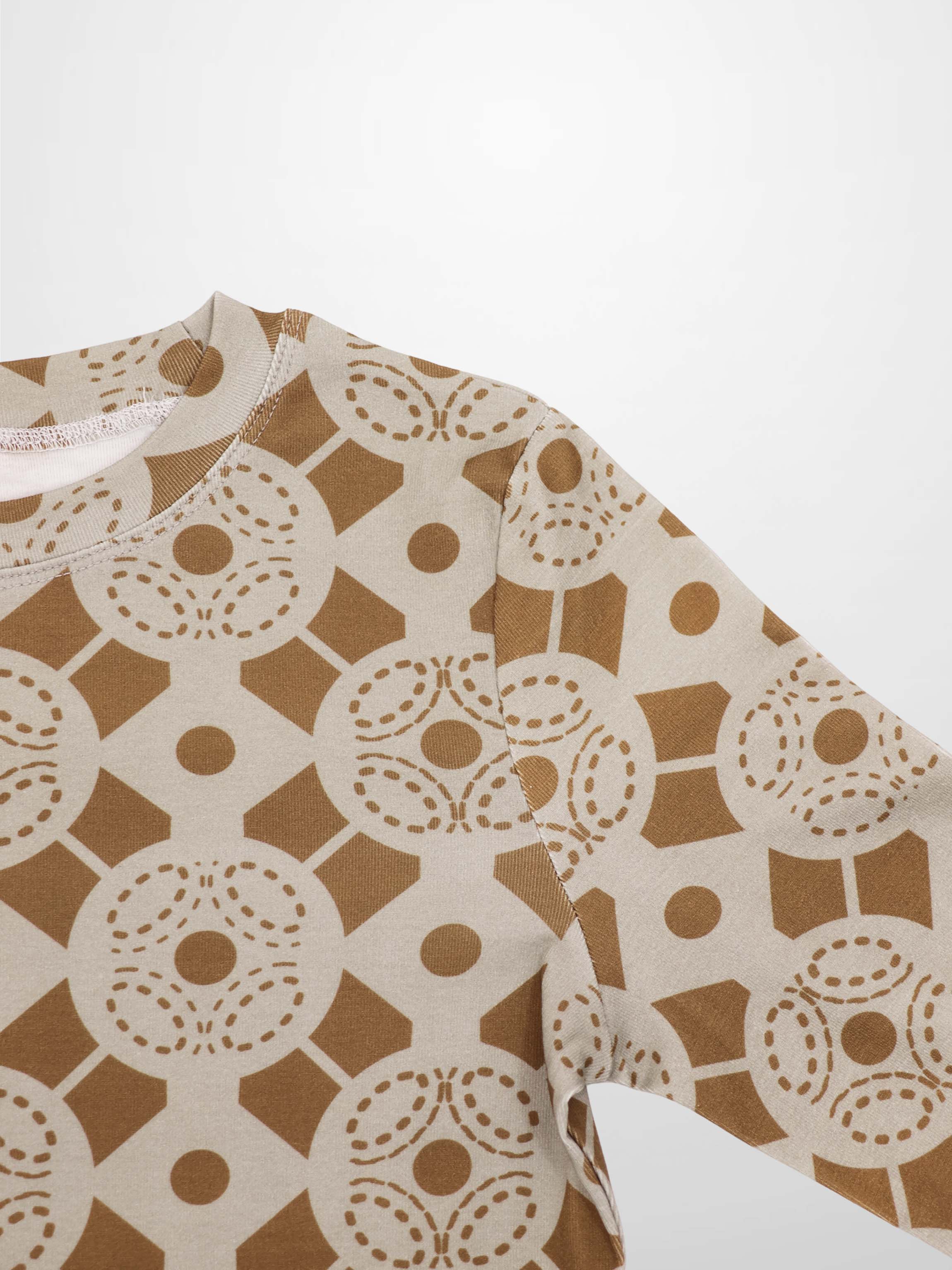 Basic Printed T-shirt-Geometric Design