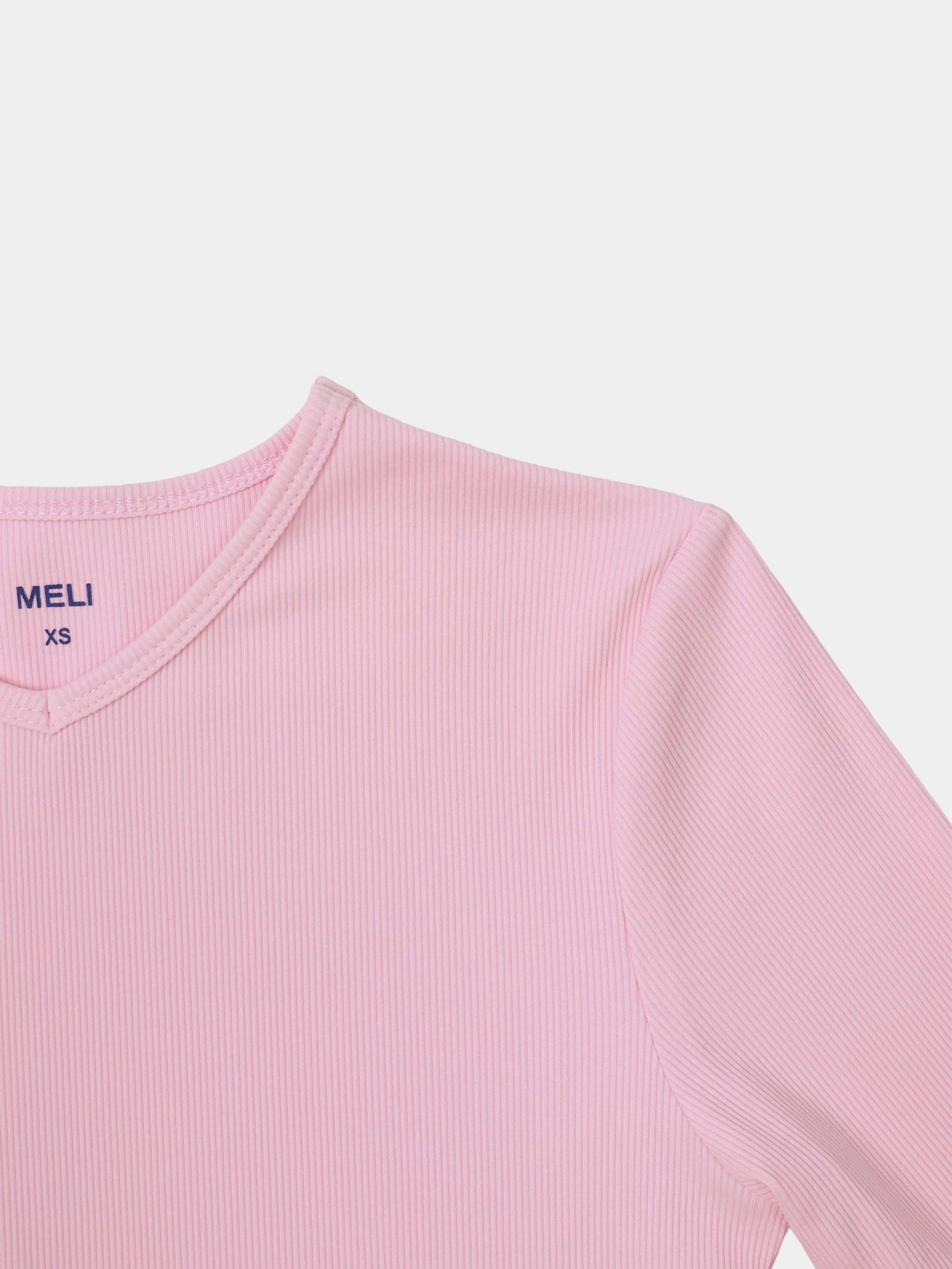 Soft Ribbed High V Tee-Soft Pink