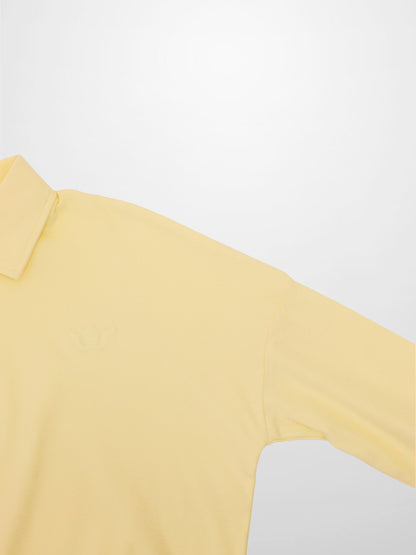 Collared Bomber Tee-Yellow