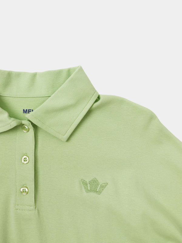 Collared Bomber Tee-Sage