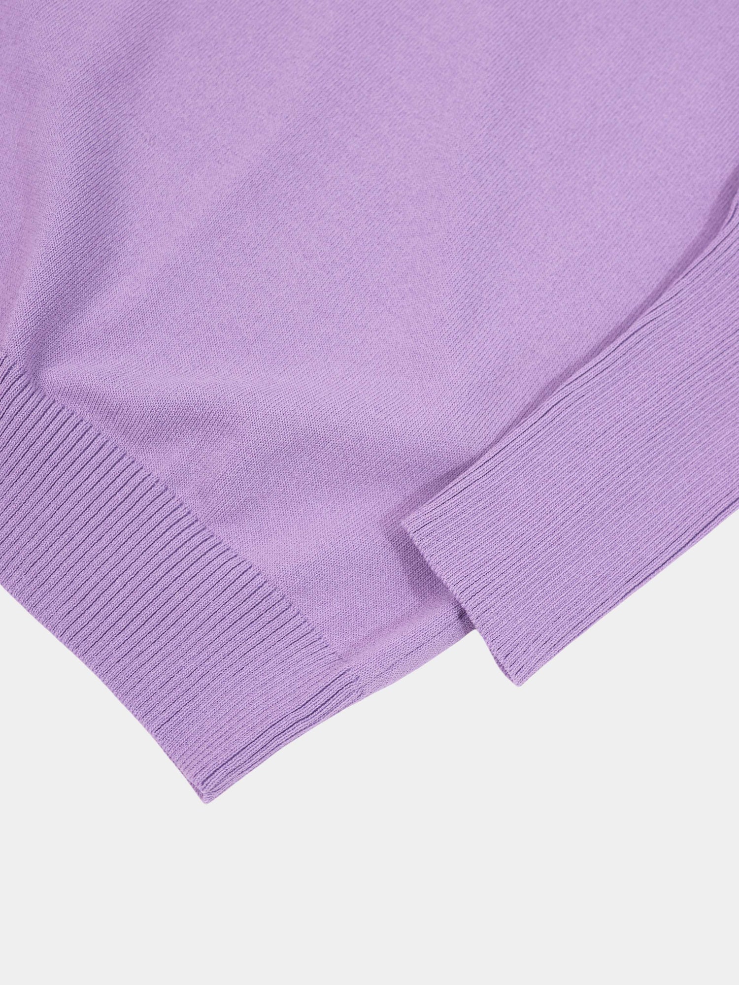 High Cuff Crew Sweater-Lavender