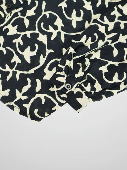 Blouse-Navy Vines