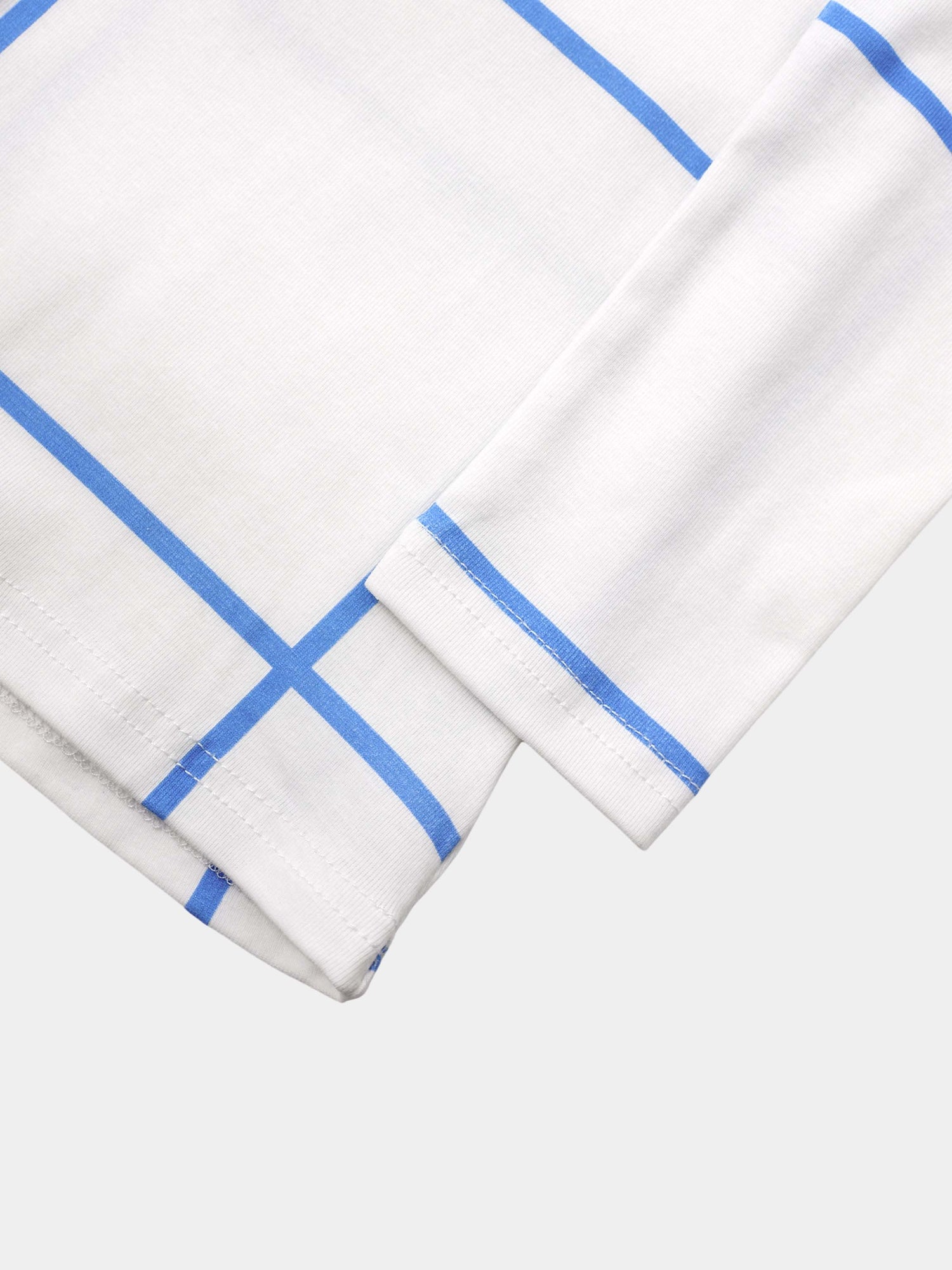Basic Printed T-shirt-Floral Windowpane Blue